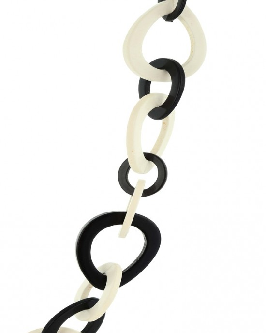 40" Black & White Resin Necklace 