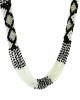 24" White/Black Seed Beads Necklace