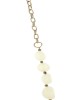 28"+3½" Golden Metal Chain Nugget & Off White Semi Precious Stone With Chain Tassel Necklace