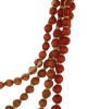 100" Wooden Beads With Golden Ribbon Two Shade Fabric Necklace