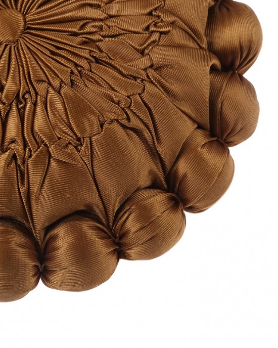 16 * 16 Milk Chocolate  Round Satin Handmade Cushion