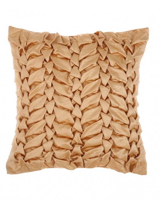 16 * 16 Golden  Square Satin Handmade Cushion Cover